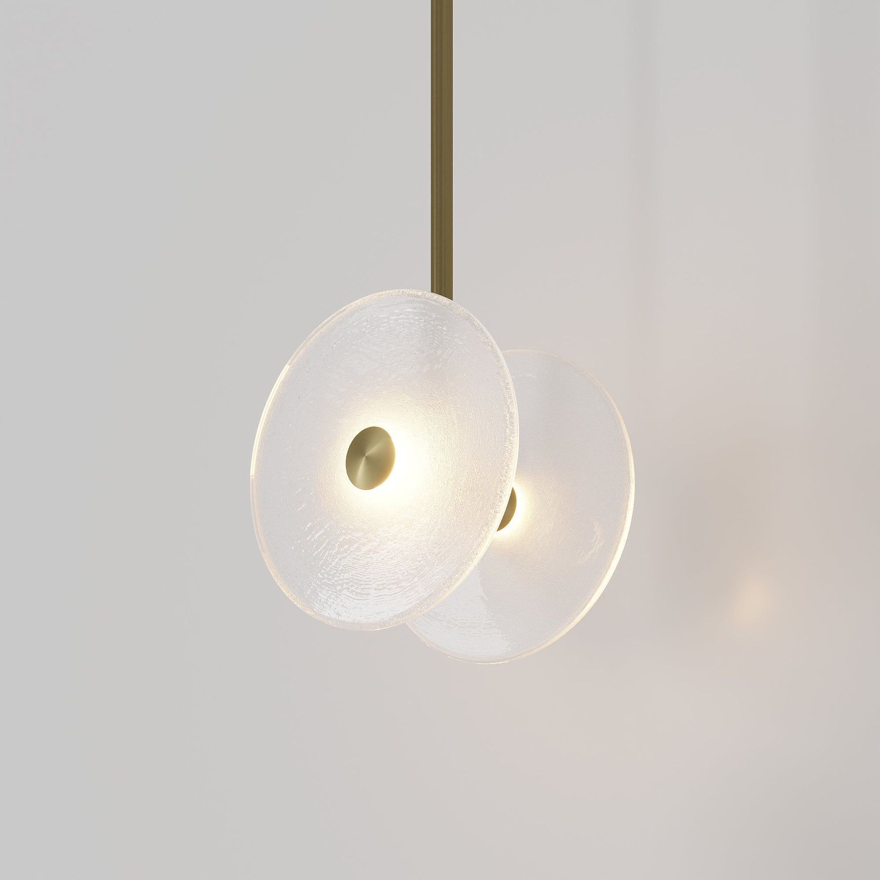 Coral Duo Rod Pendant - Frosted