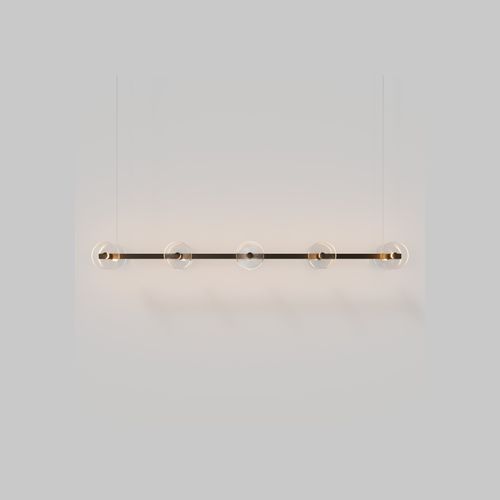 Coral Linear Bar Pendant - Clear Glass
