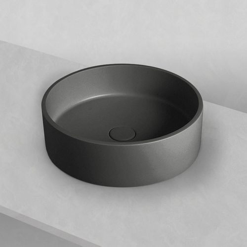 Sol' Charcoal Concrete Round 390mm Basin