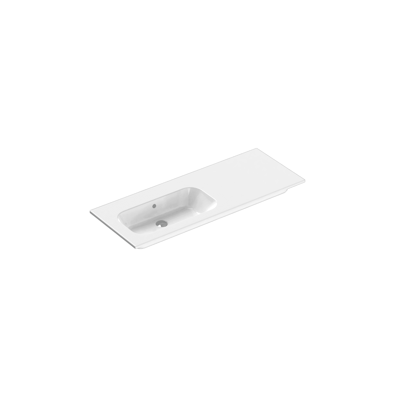 Casello 1200 Left Basin Vanity Top Gloss White