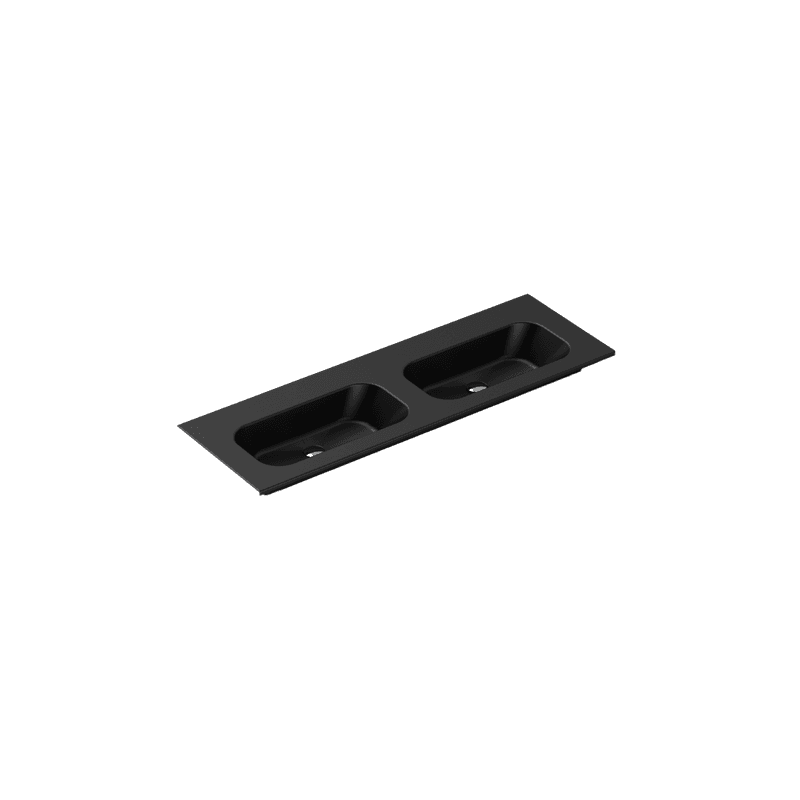 Casello 1400 Double Basin Vanity Top Matt Black