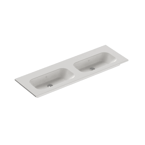 Casello 1400 Double Basin Vanity Top Matt White