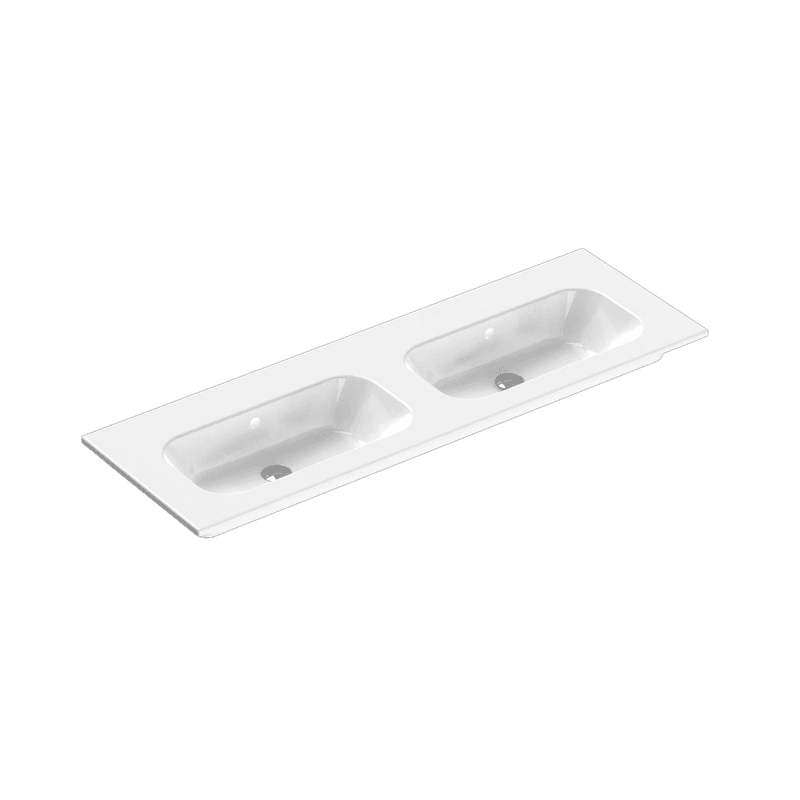 Casello 1400 Double Basin Vanity Top Gloss White