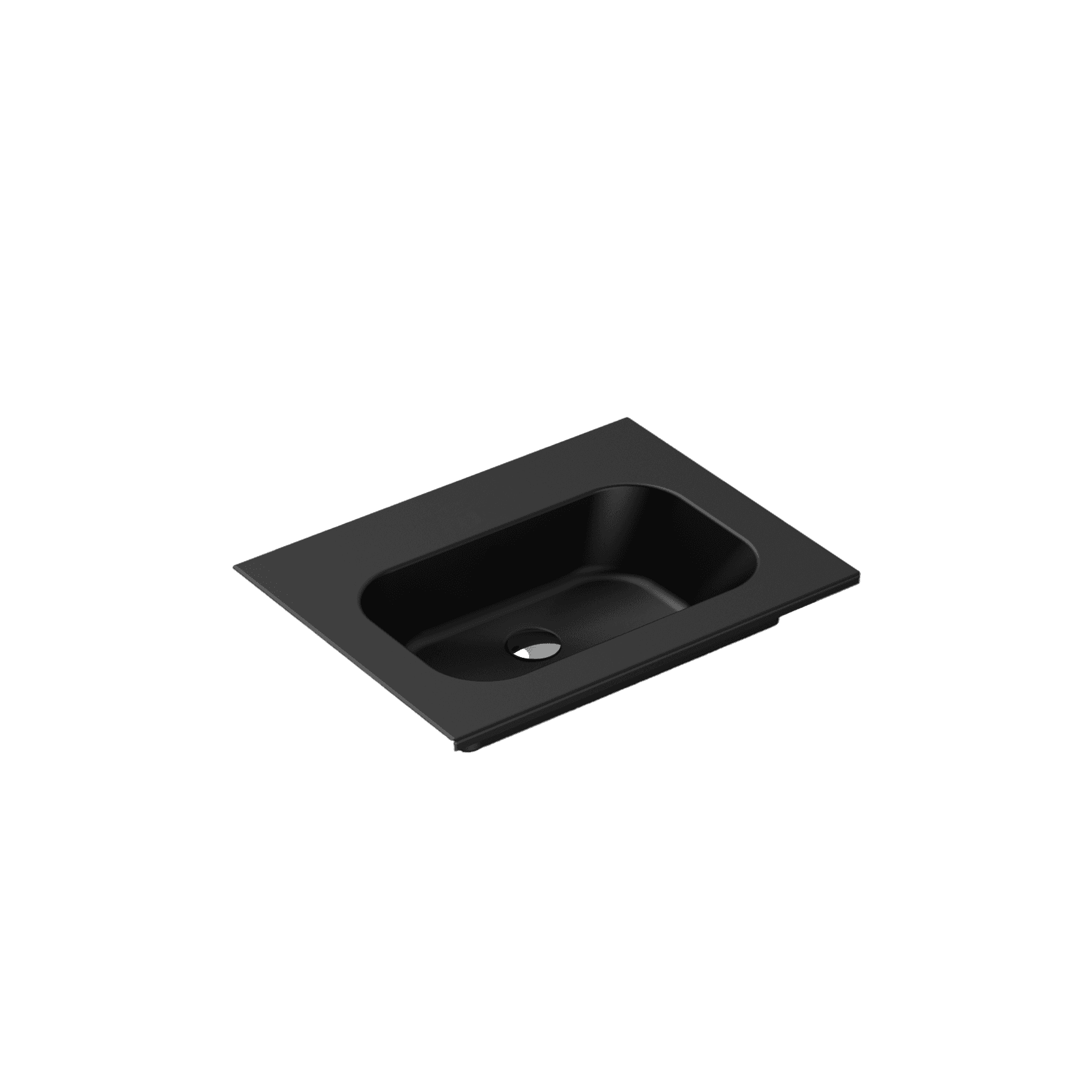 Casello 750 Centre Basin Vanity Top Matt Black