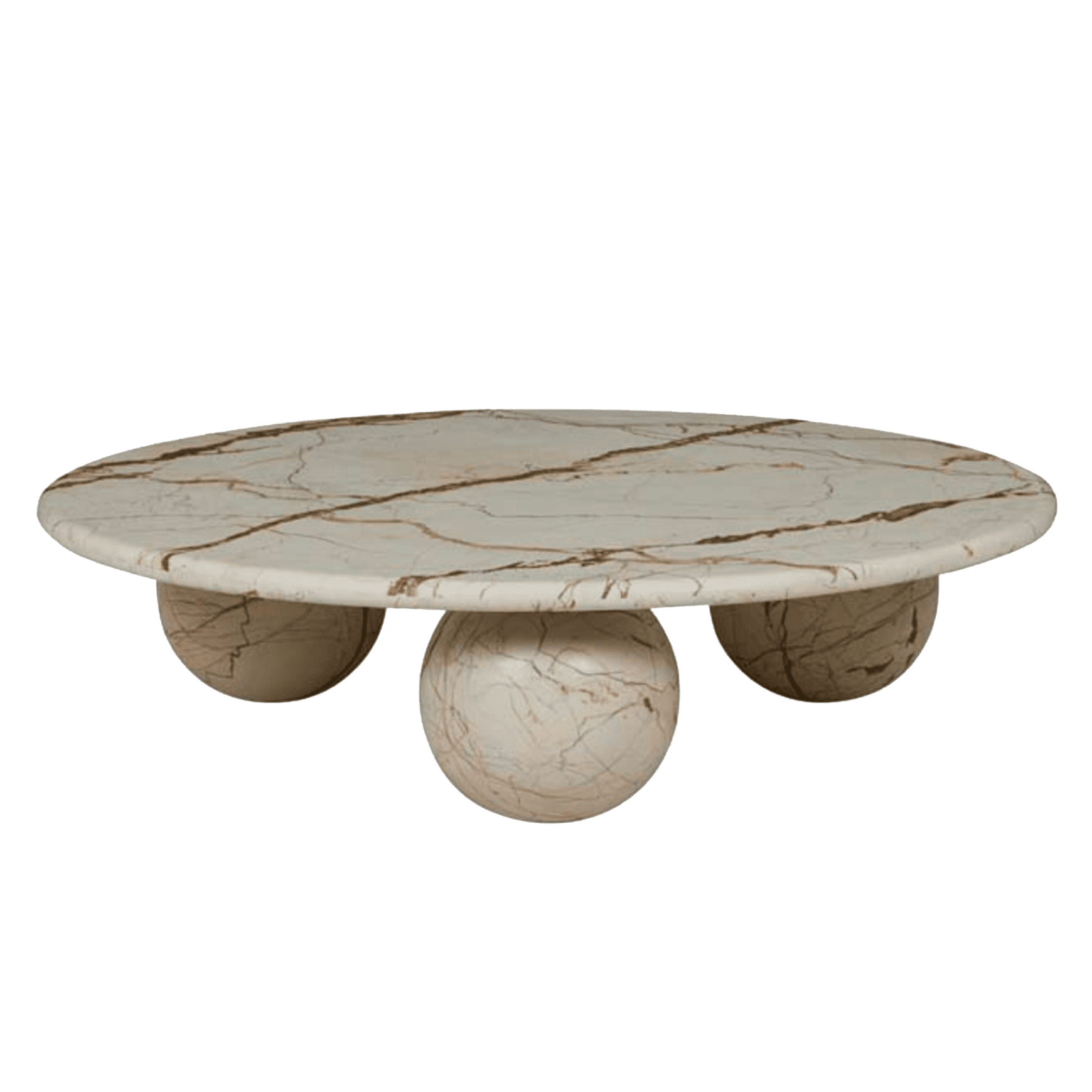 Soren Liv Atlas Sphere Coffee Table | Brown Vein Marble