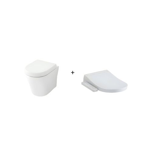 Toto Mh Wall Hung Toilet And S2 Washlet W/ Side Control Package D-Shaped Gloss White