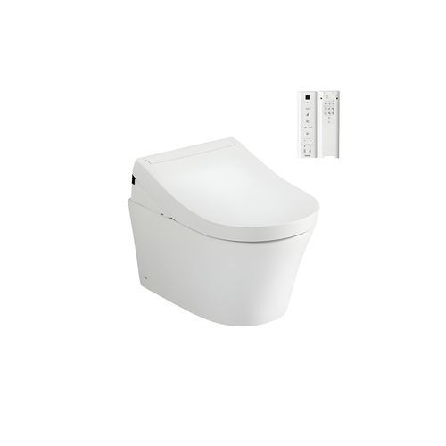 Toto Wall Hung Rimless Toilet And S5 Washlet W/ Remote Control Package D-Shape Gloss White