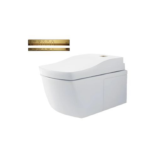 Toto Neorest Le Ii Wall Hung Toilet And Washlet W/ Gold Remote Package Gloss White