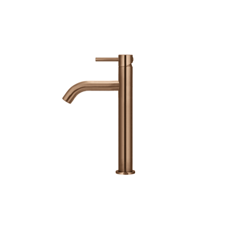 Meir Piccola Tall Basin Mixer Tap with 130mm Spout - Lustre Bronze