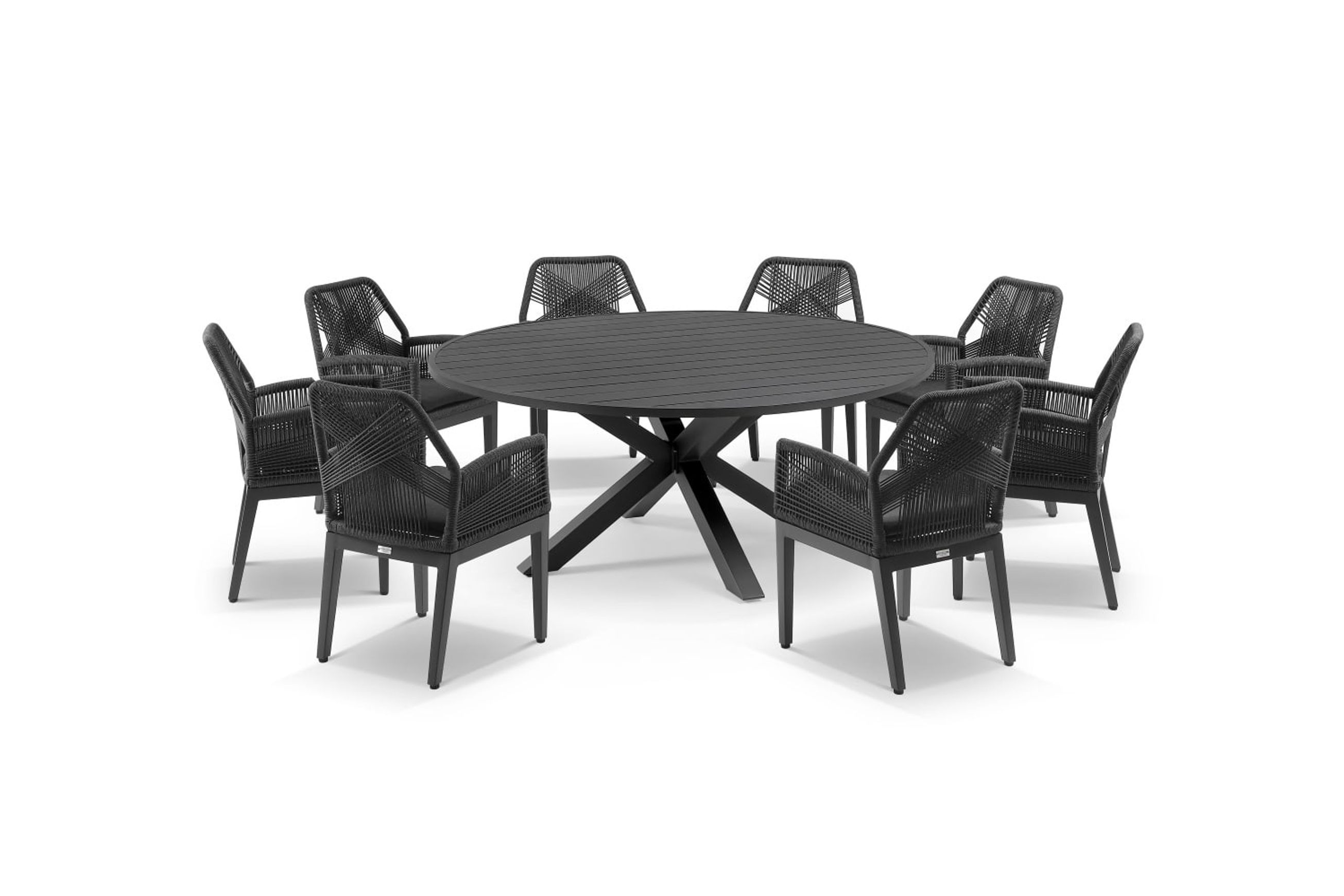 Cove Round Cross Leg Dining Table 180cm | Charcoal