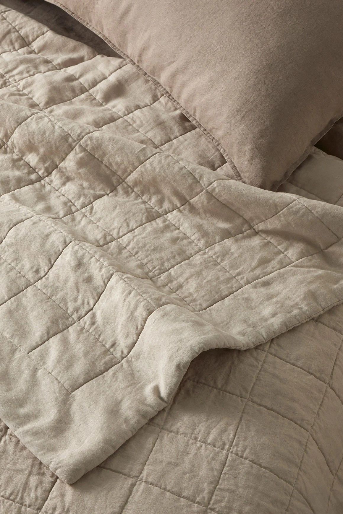 Ravello Linen Coverlet - Bone by Weave Home