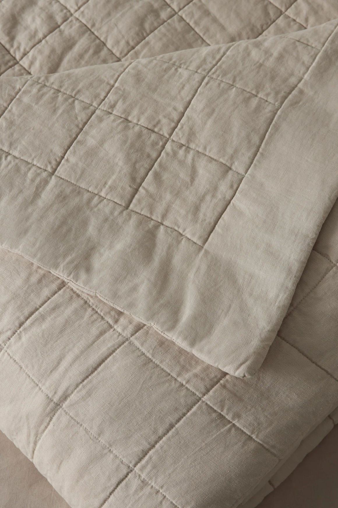 Ravello Linen Coverlet - Bone by Weave Home