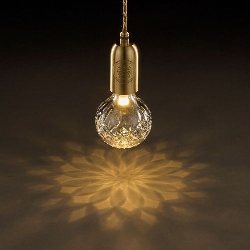Clear Crystal Bulb Pendant - Brushed Brass