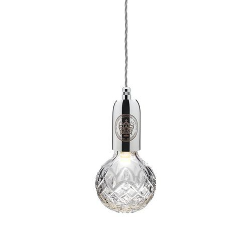 Clear Crystal Bulb Pendant - Polished Chrome