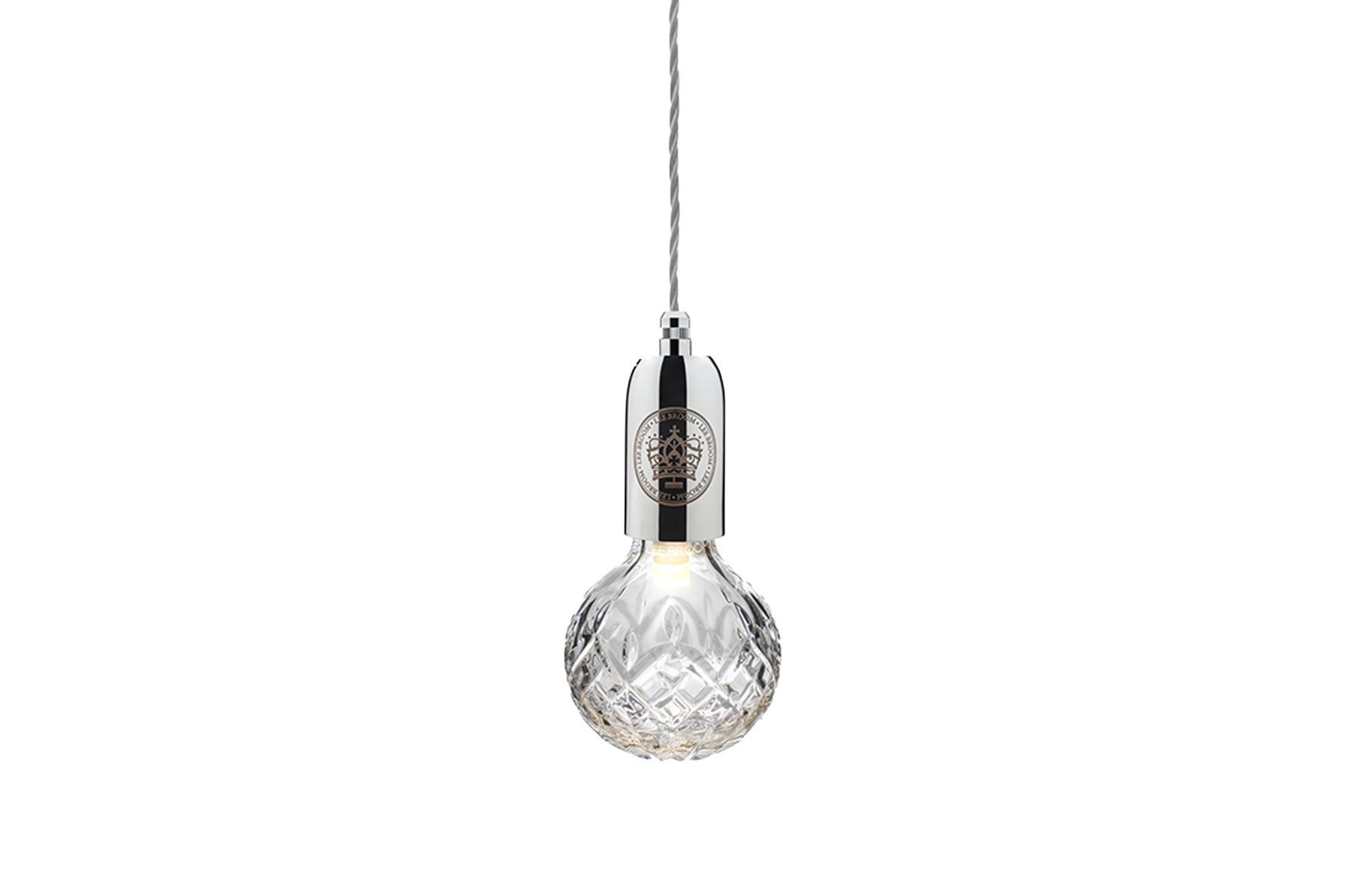 Clear Crystal Bulb Pendant - Polished Chrome