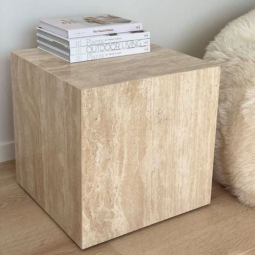Cube Side Table - Travertine | Natural Stone Co.