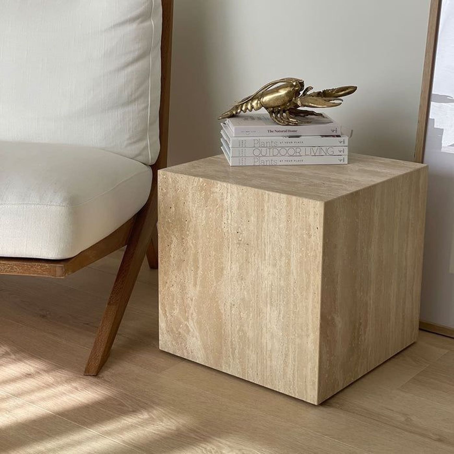 Cube Side Table - Travertine | Natural Stone Co.