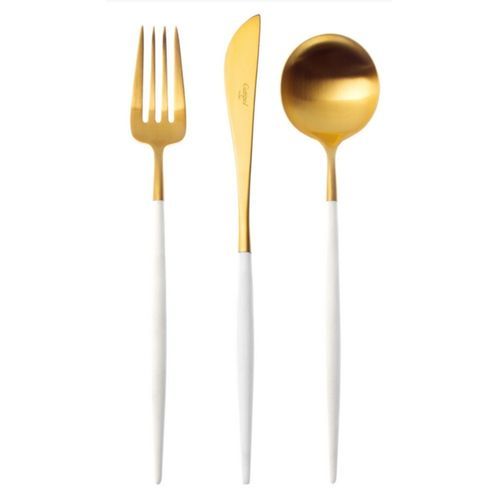 Goa White & Matt Gold 58 Piece Cutlery Set