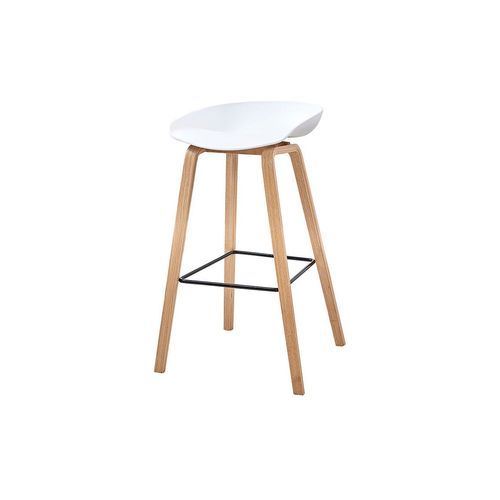 NORTE Bar Stool - Natural & White