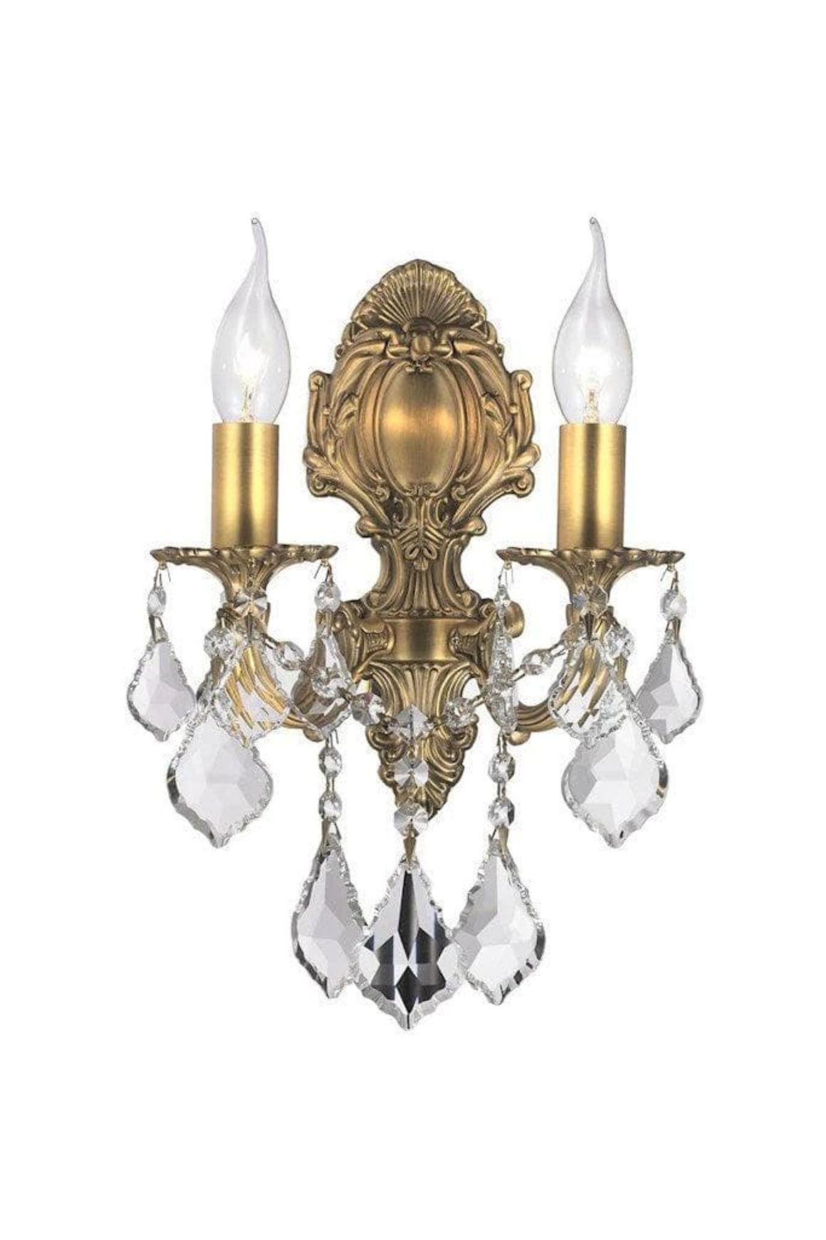 Americana 2 Light Wall Sconce - Victorian - Brass Finish