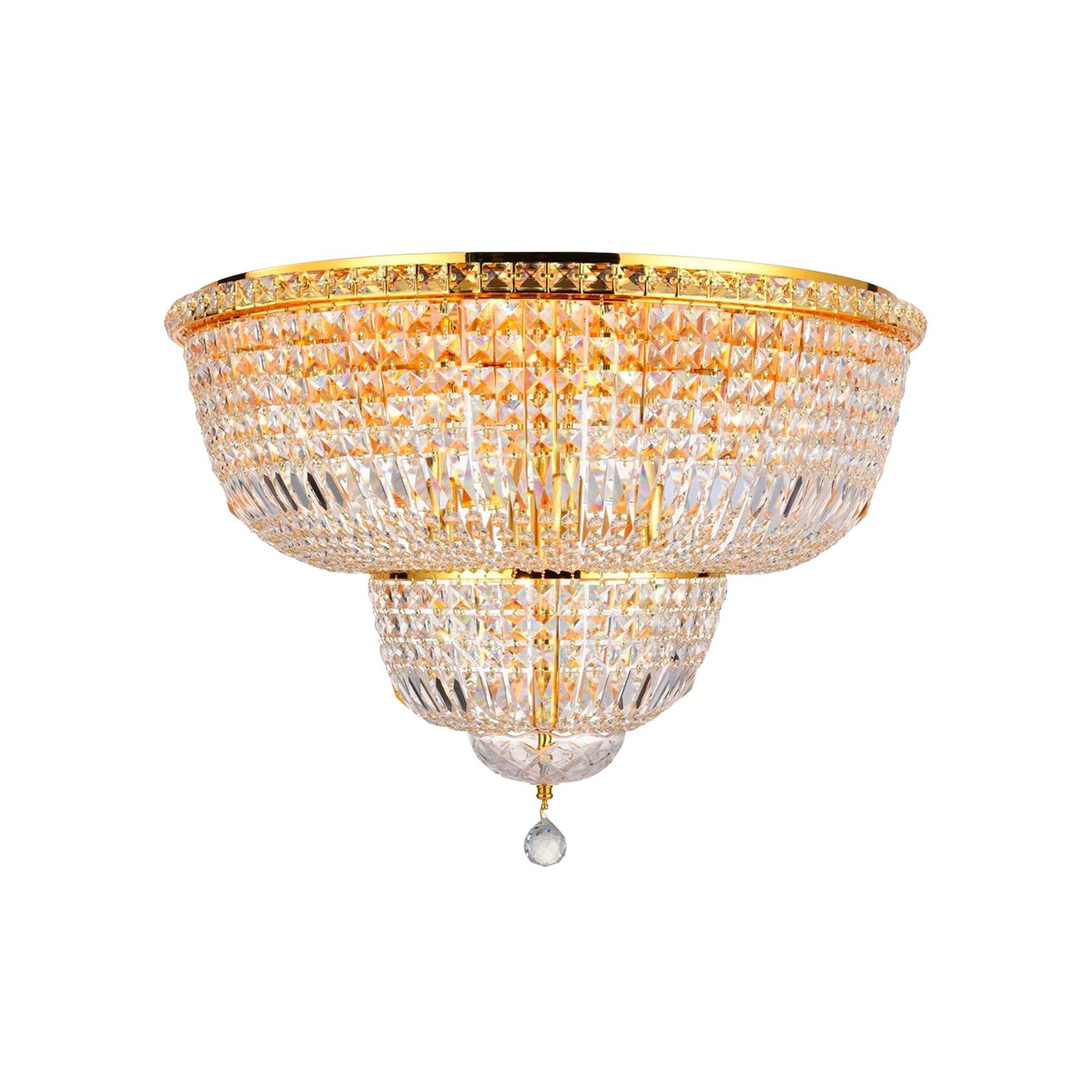 Empress Flush Mount Basket Chandelier - Gold - W:70cm