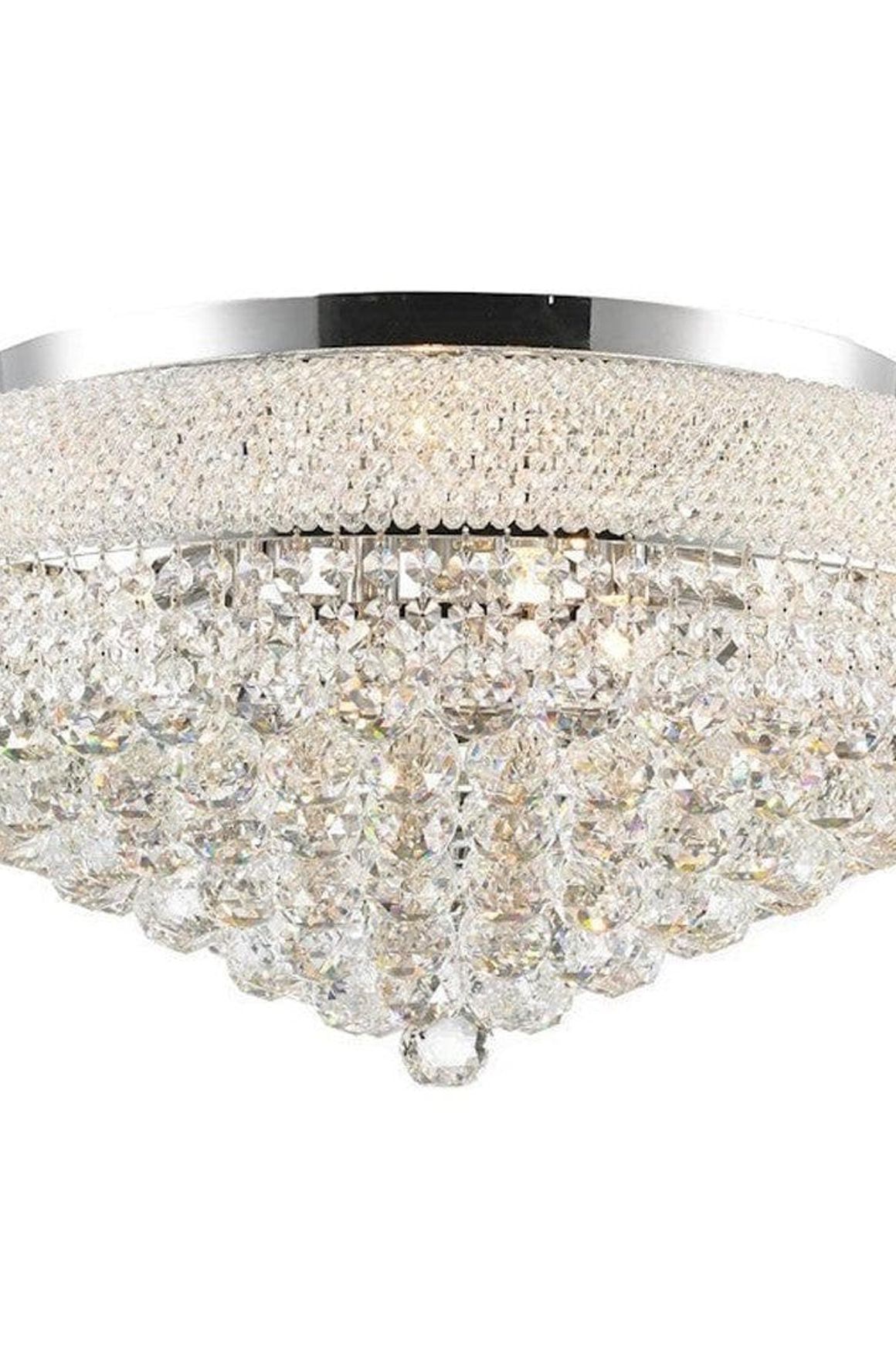 Royal Empress Flush Mount Basket Chandelier - Chrome - W:60cm