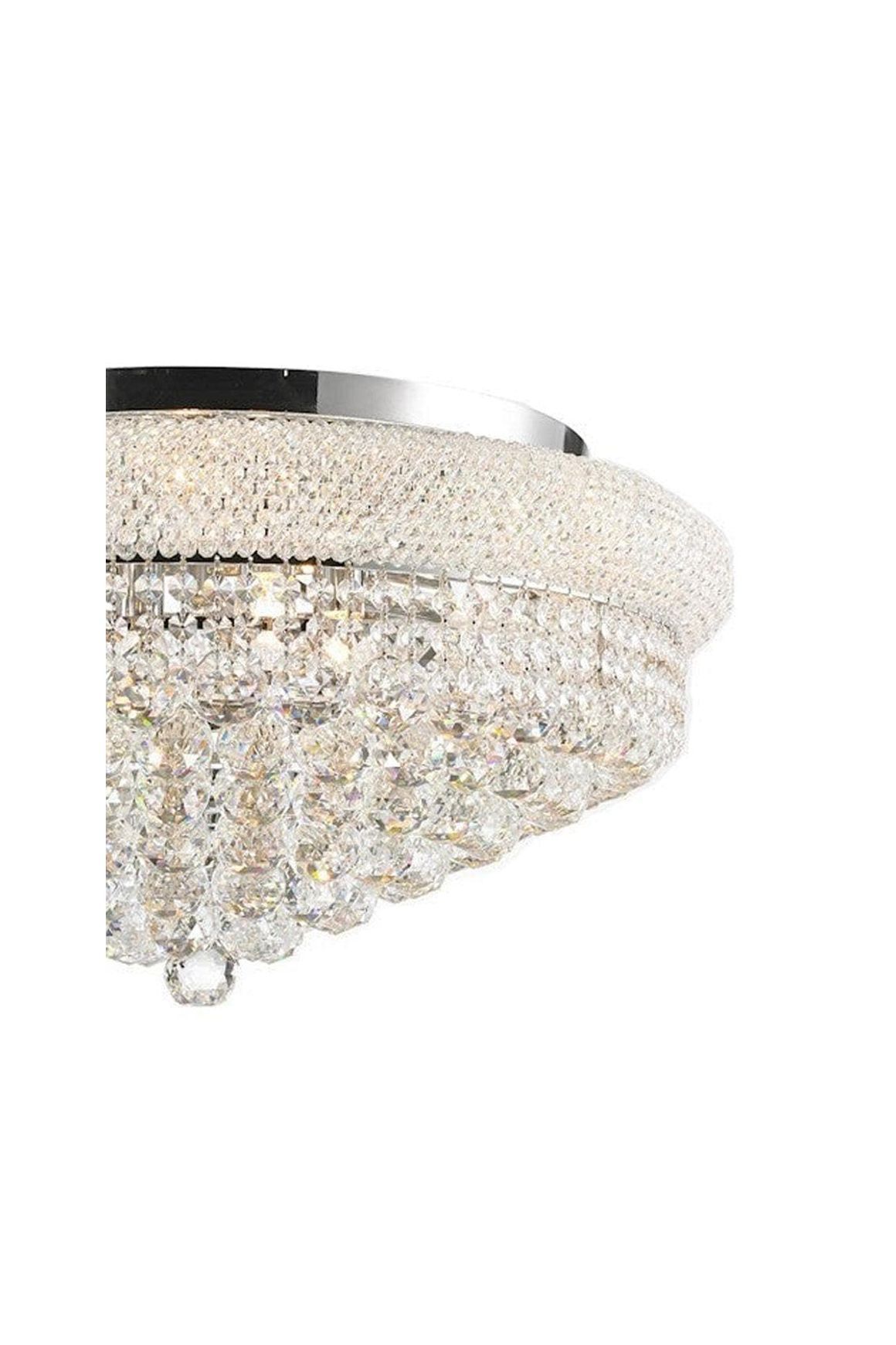Royal Empress Flush Mount Basket Chandelier - Chrome - W:60cm