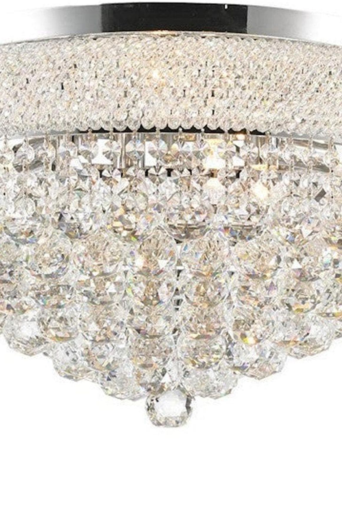 Royal Empress Flush Mount Basket Chandelier - Chrome - W:60cm