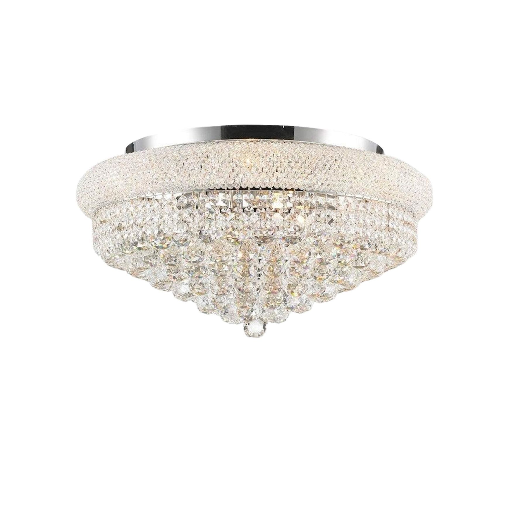 Royal Empress Flush Mount Basket Chandelier - Chrome - W:60cm