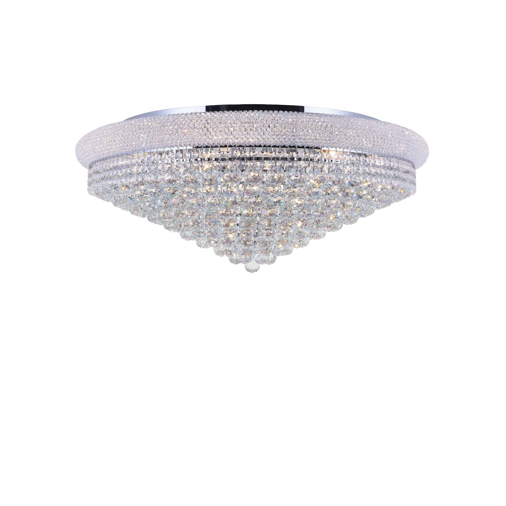 Royal Empress Flush Mount Basket Chandelier - Chrome - W:90cm
