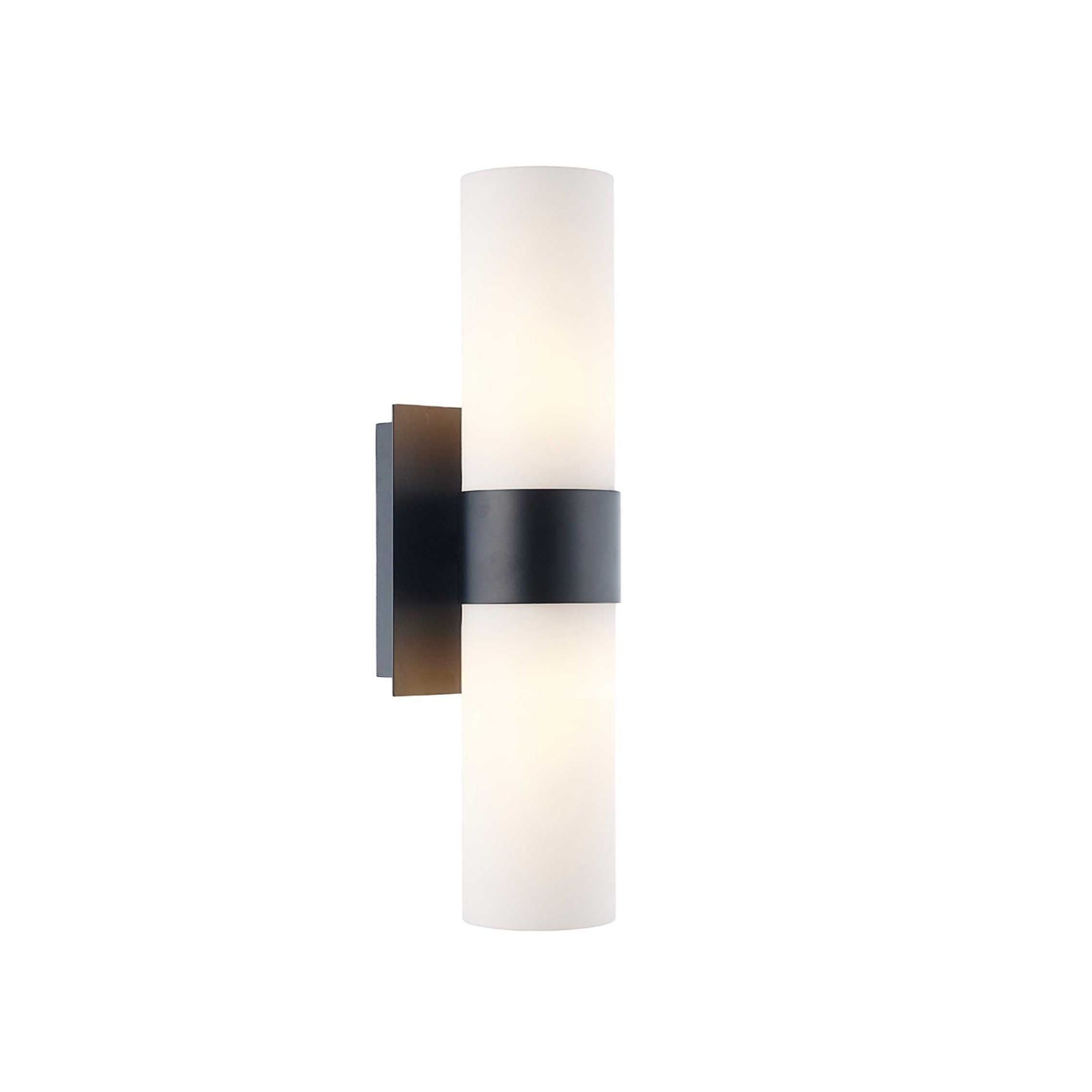Provincial Collection Wall Sconce - Frosted Glass - Matte Black - H:44cm
