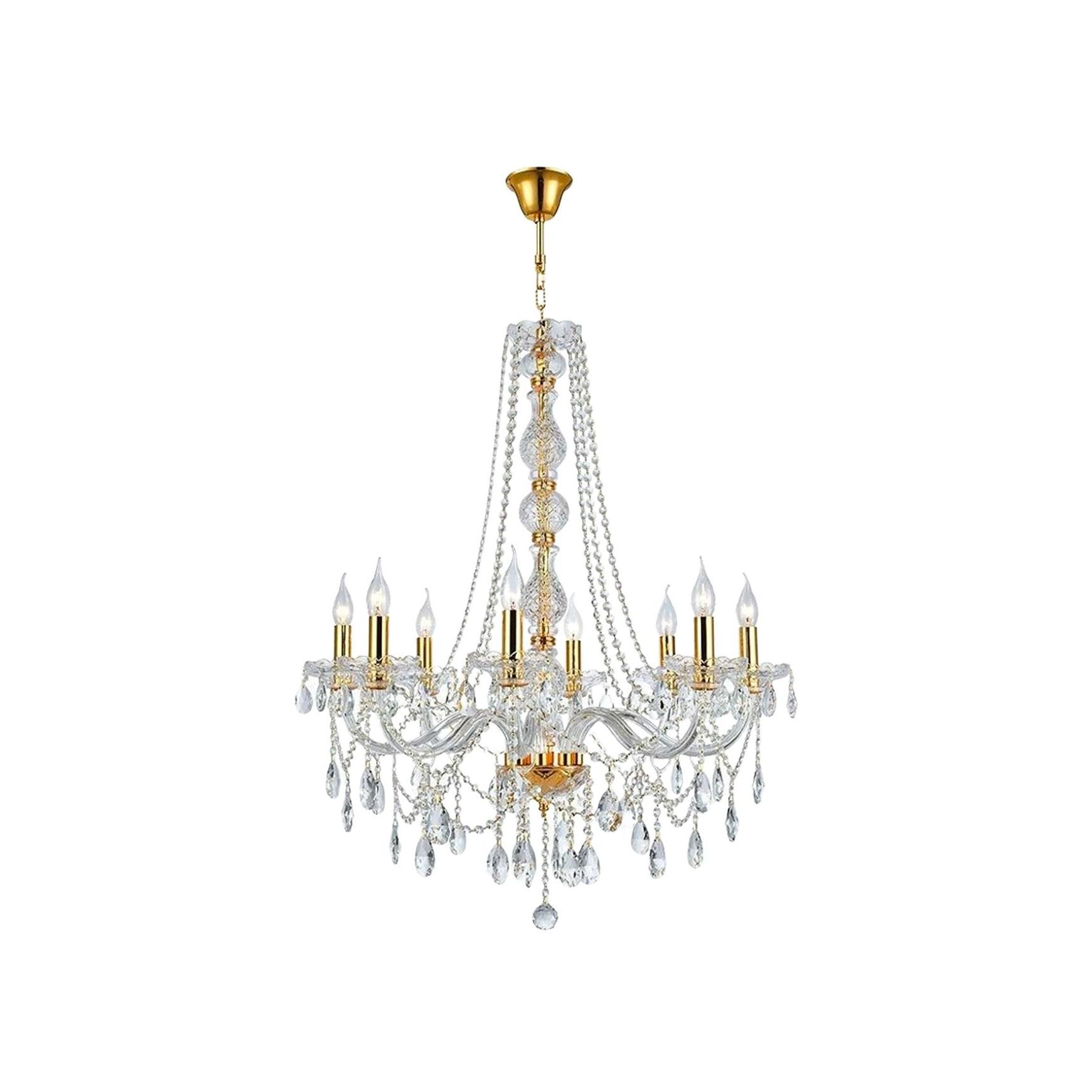 Bohemian Elegance 8 Light Crystal Chandelier- GOLD