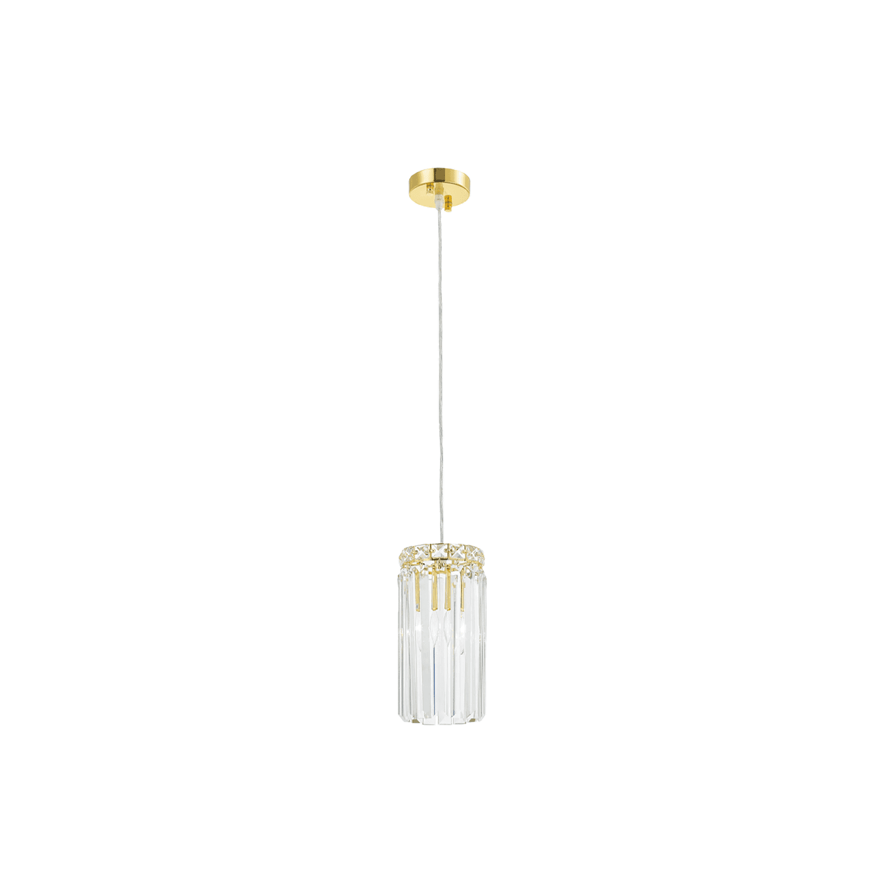 Modular Single Light Pendant - Round - Gold Fixtures - H:25cm