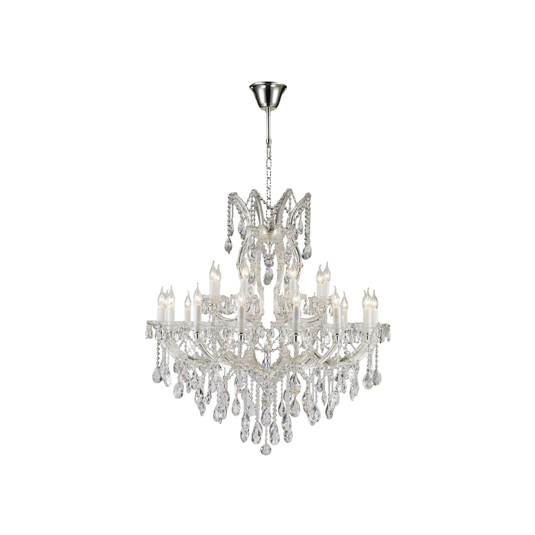 Maria Theresa Crystal Chandelier 24 Light - Silver Plated