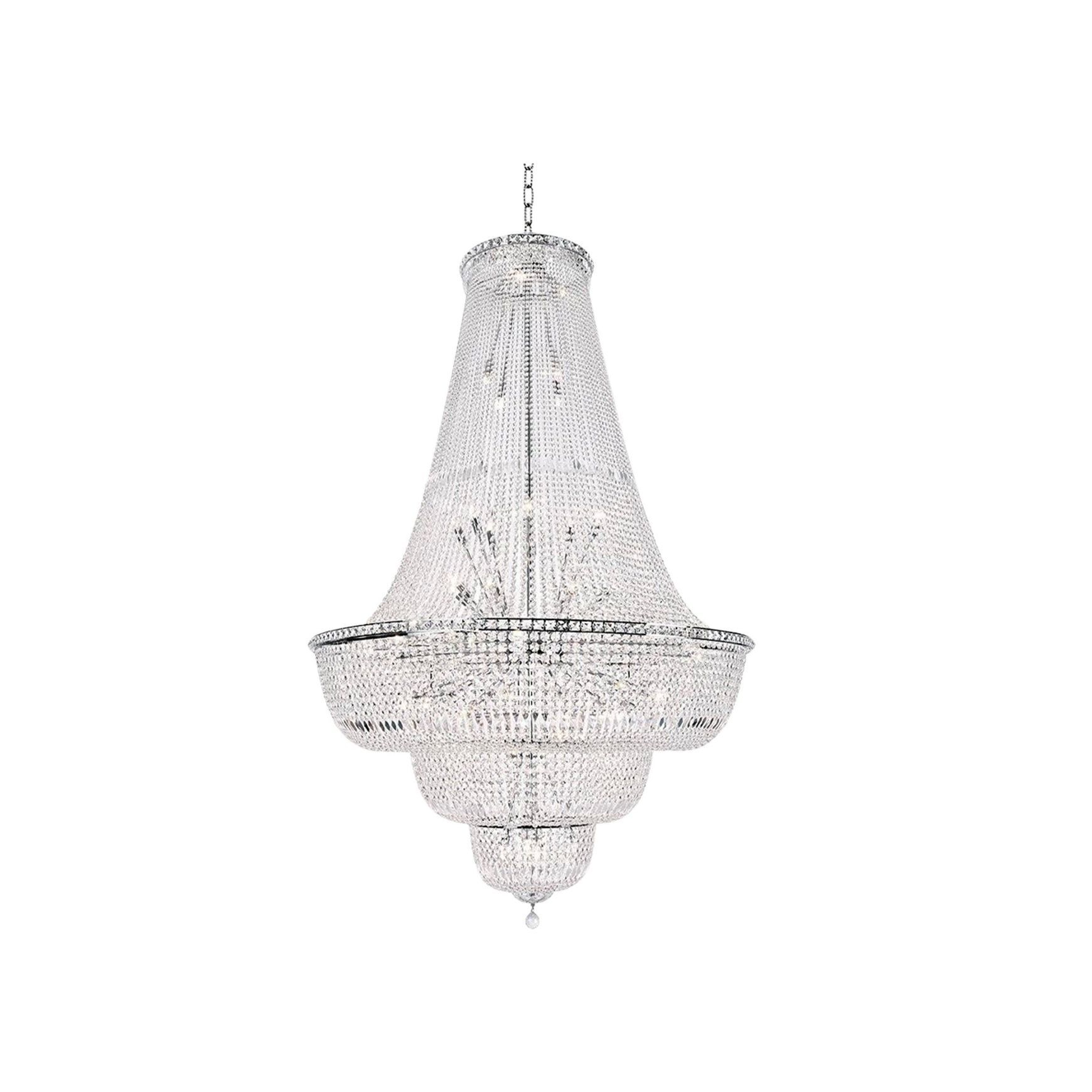 Empress Crystal Basket Chandelier - Chrome - Lights: 76
