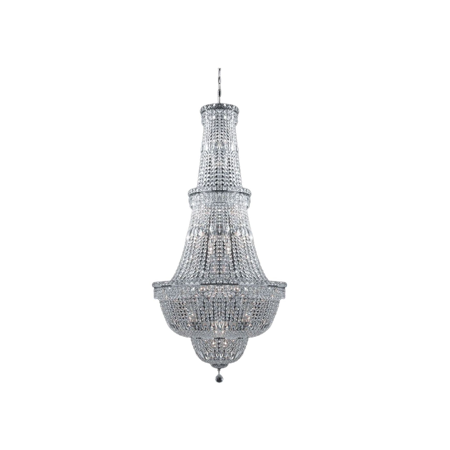 Empress Large Crystal Basket Chandelier - Chrome - 34 lights