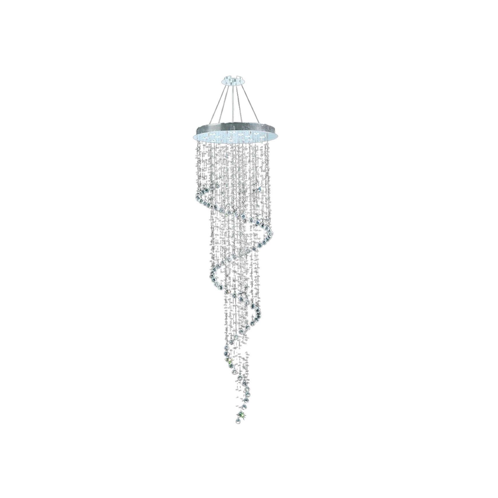 Contemporary Spiral LED Chandelier - W:70cm H:240cm - Chrome