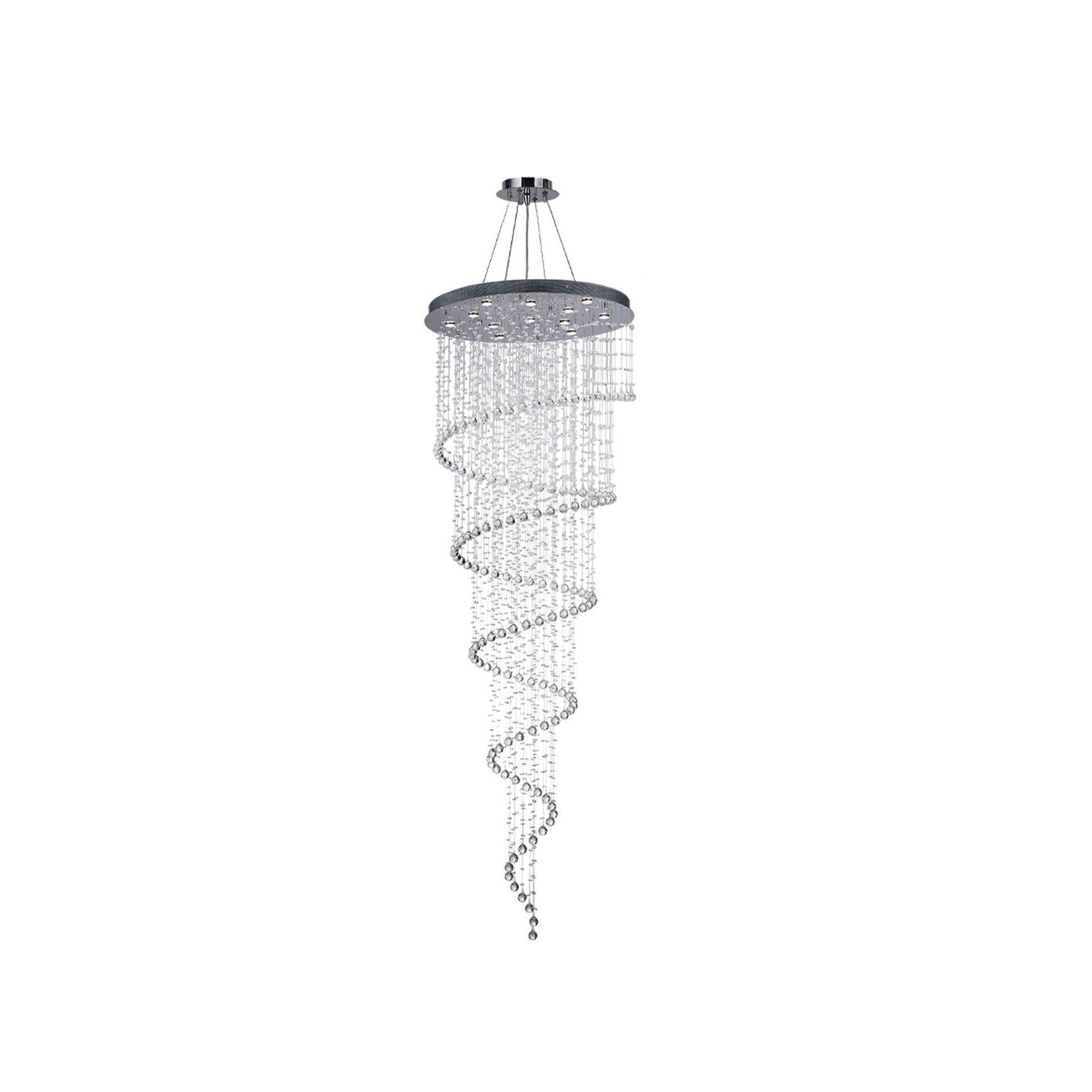 Contemporary Spiral LED Chandelier - Chome-  W:100cm H:300cm