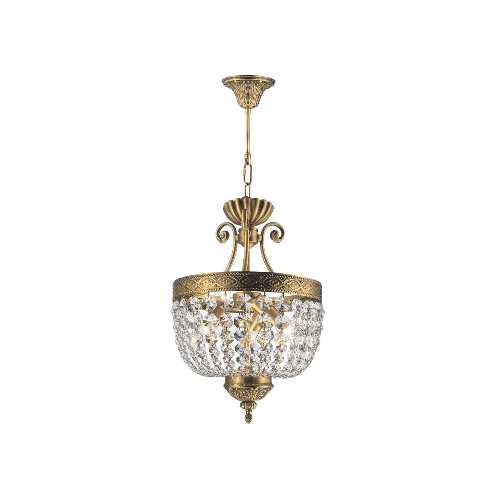 Florence Basket Chandelier - Solid Brass Finish - W:30cm