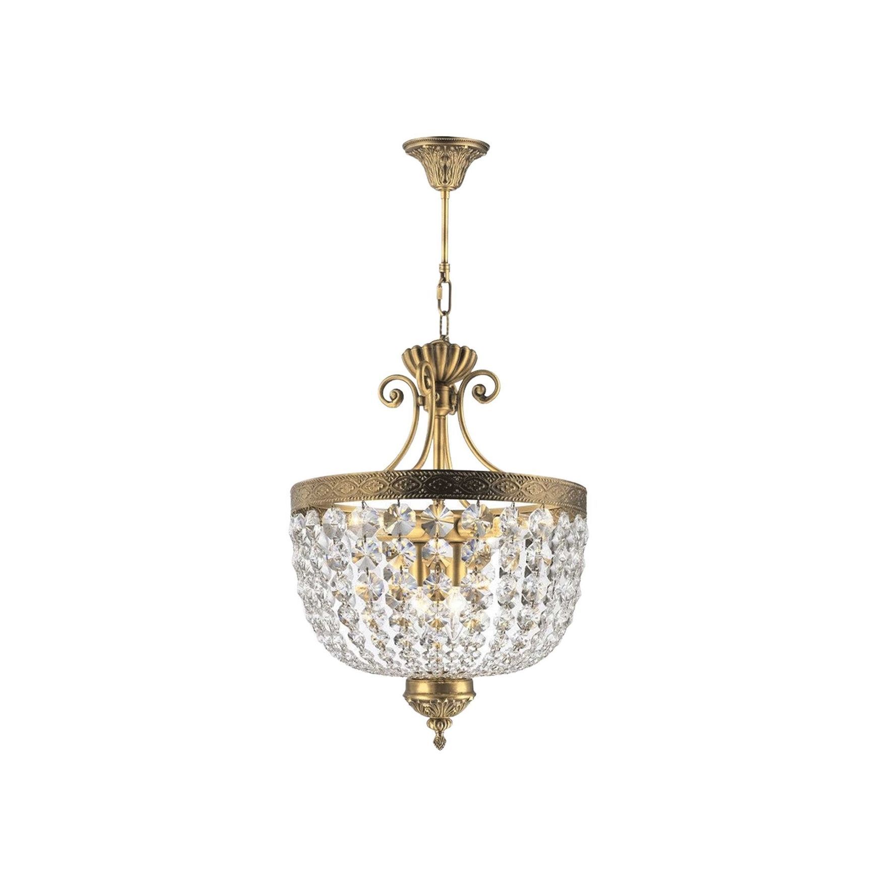 Florence Basket Chandelier - Solid Brass Finish- W:40cm