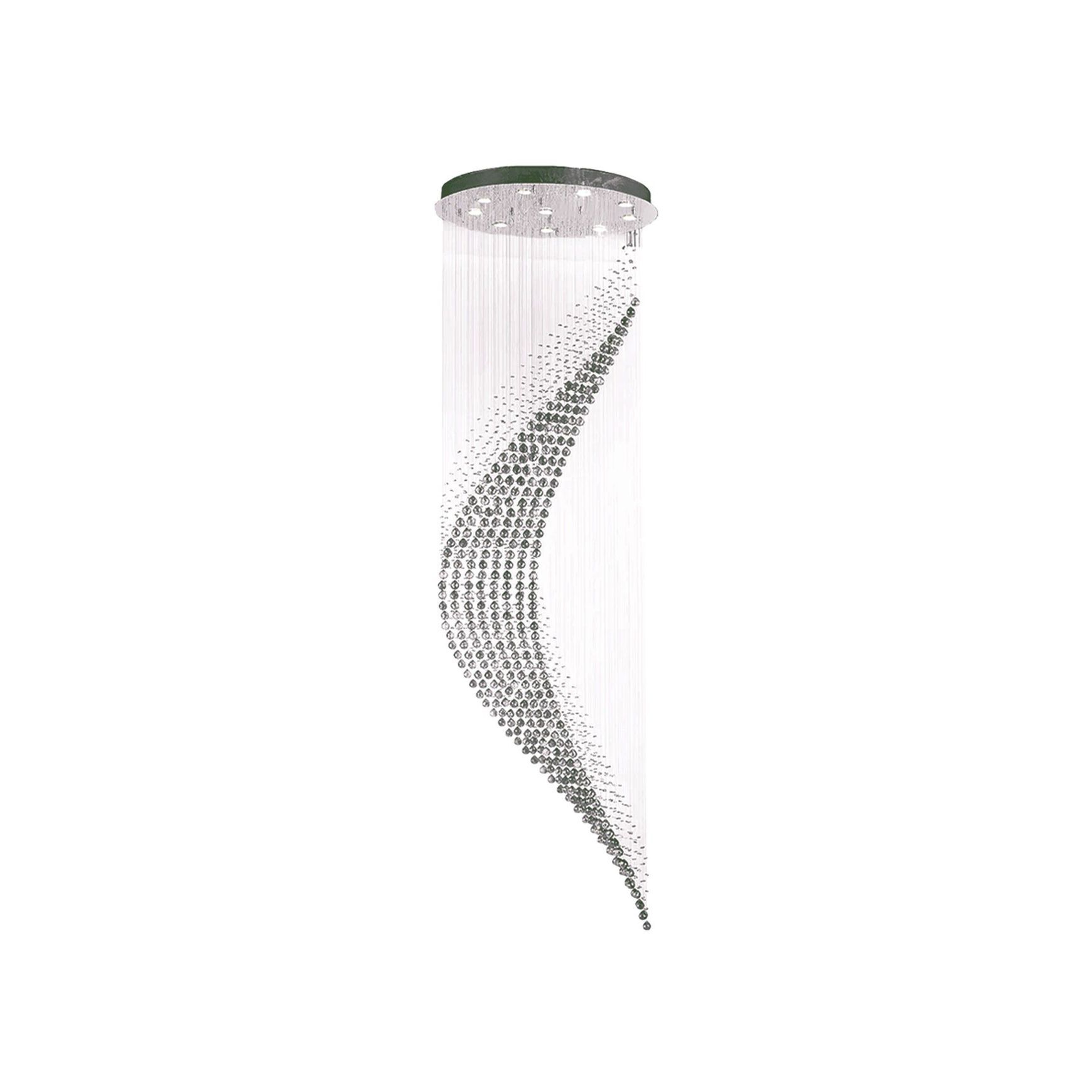 Contemporary Wave LED Chandelier - Chrome - H:260cm