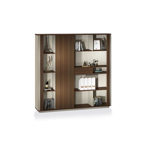 ANDERSON Display Unit 200cm - Walnut Gold & Beige
