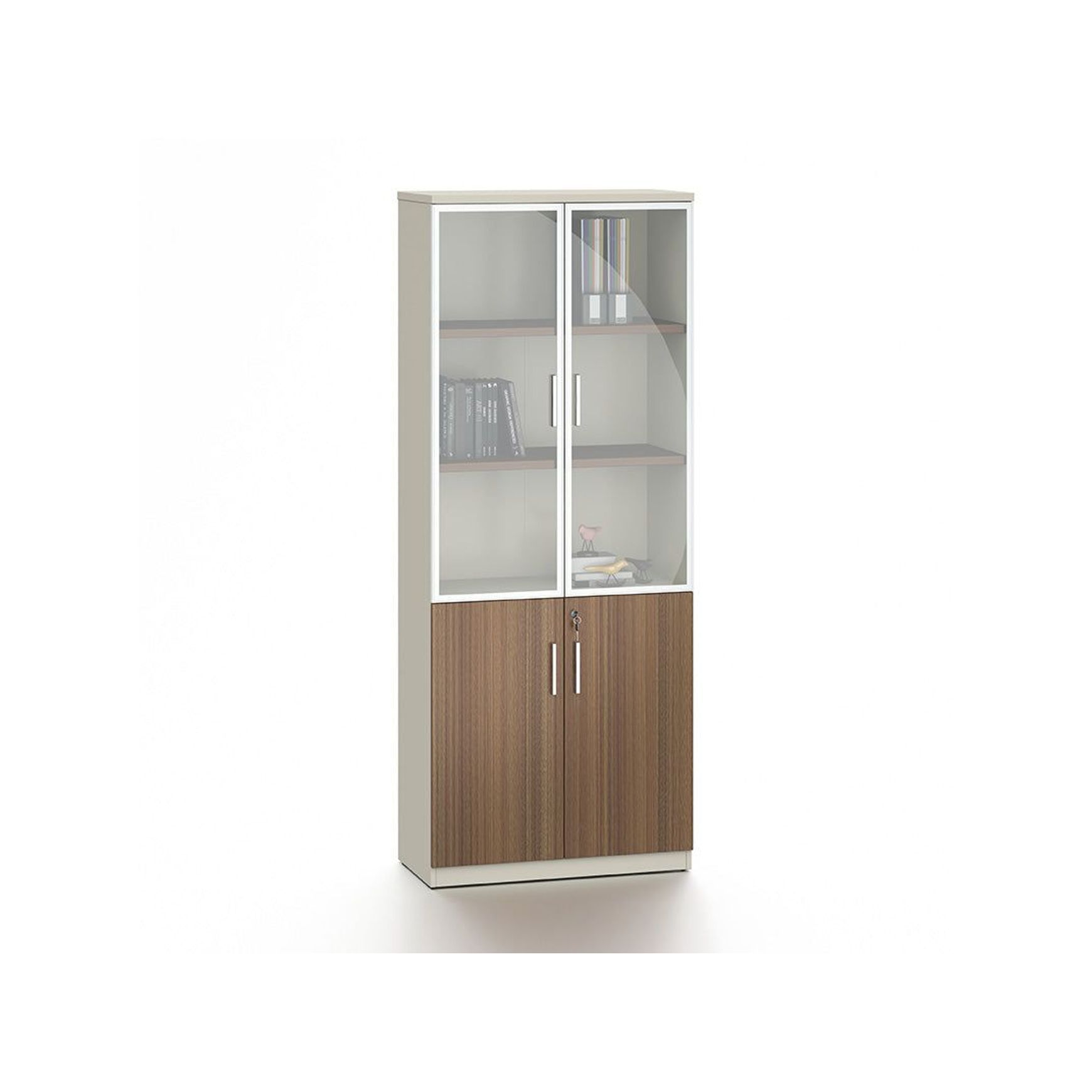 ANDERSON 2 Door Display Unit 80cm - Australian Gold Oak & Beige
