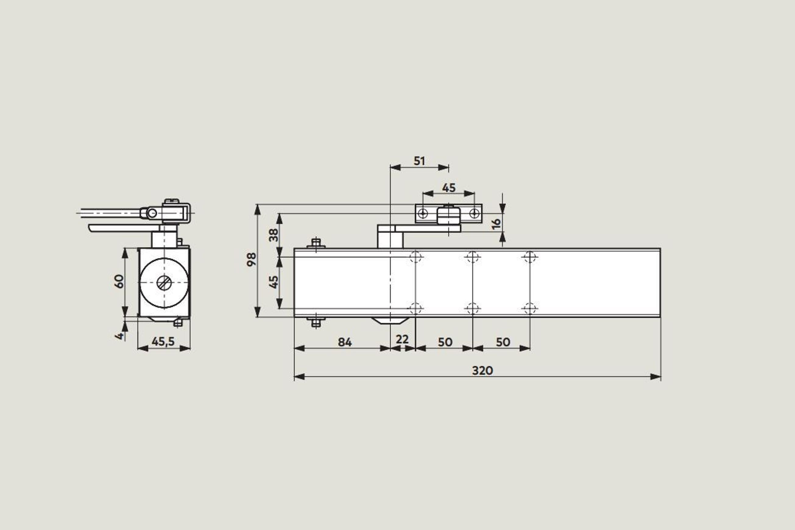 Dorma TS73EMF EN4 Door Closer Electro Magnetic Hold Open Body Only 53010101