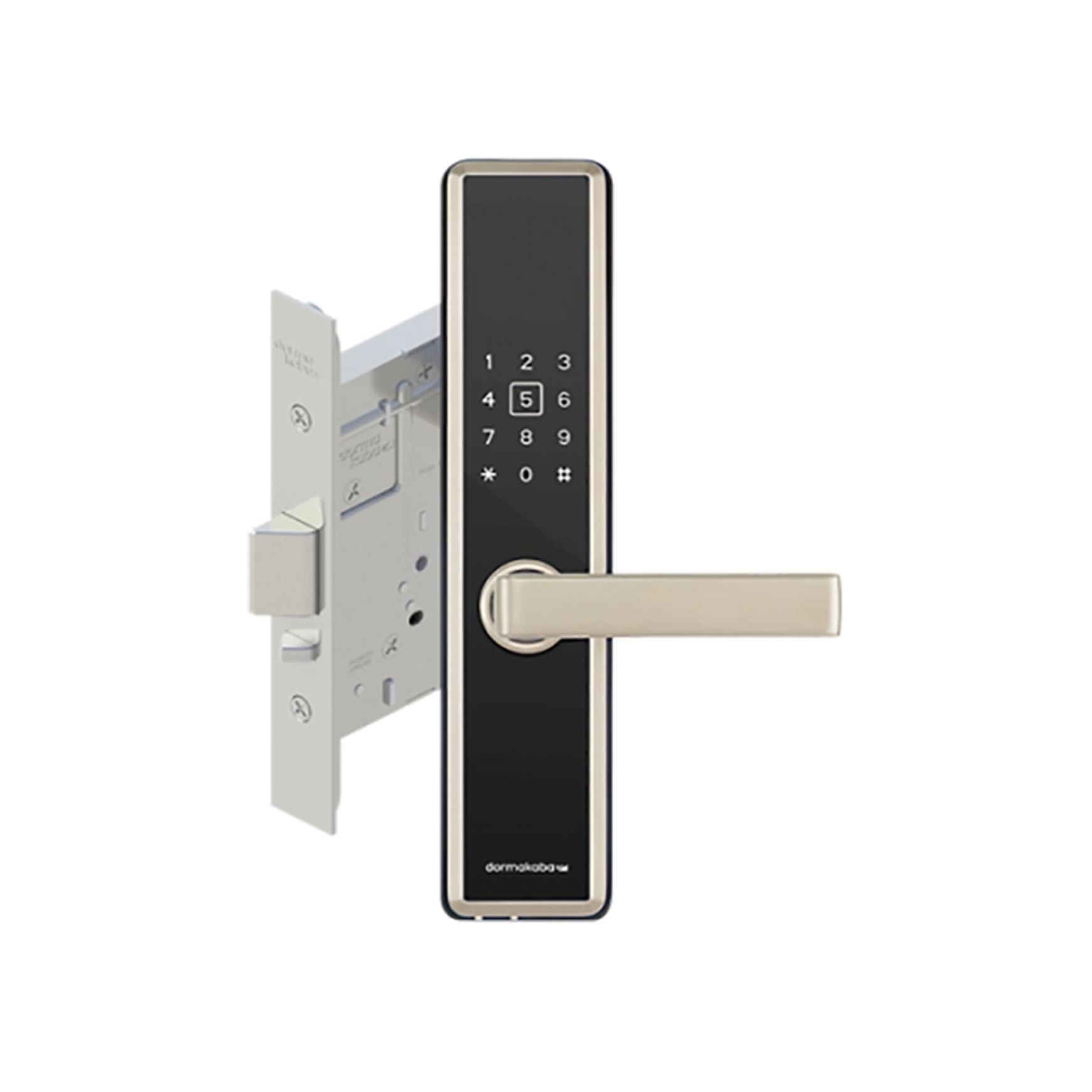 Dormakaba M5 Digital Smart Door Lock Matt Nickel with Black Silver Trim DKM5BLENIB