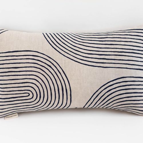 Rectangle Cushion - Riverbend in Inky Blue