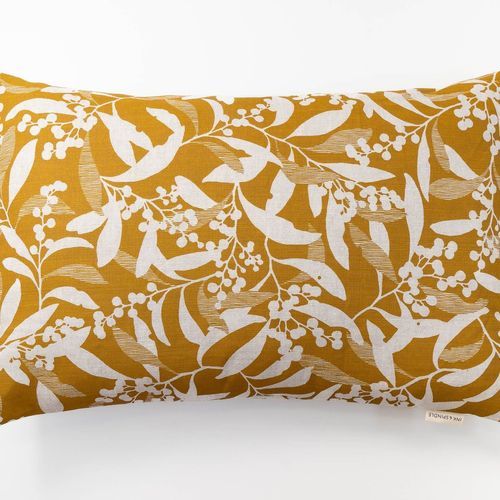 Large Rectangle Cushion - Golden Wattle in Yellow Ochre
