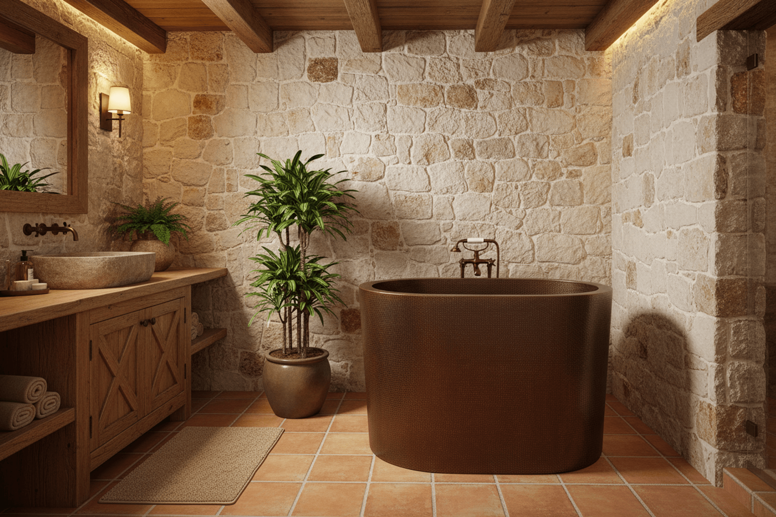 Dark Antique Copper Soak Tub 1219mm - CBSMR32 1219