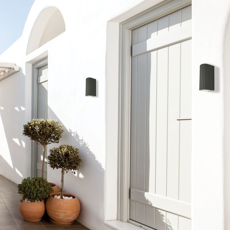 Hestia Double IP54 Wall Graphite