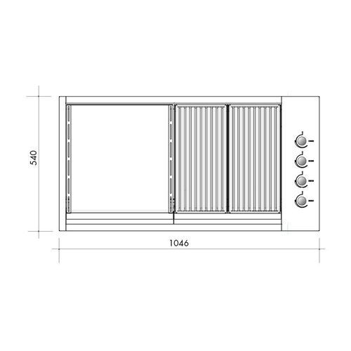 Artusi 104cm 4 Burner Built-In Gas BBQ - Matt Black